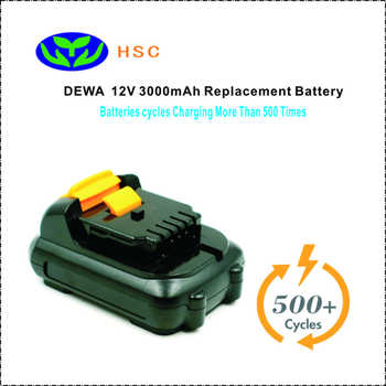 3000mAh 18650 battery pack DEW12B Lithium ion battery 12V Replacement for Dewalt DCB120 DCB123 DCB125 battery pack 12V